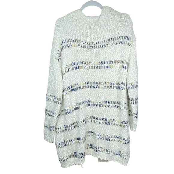 Chunky Knit Open Front Sweater Cardigan Multi-color Size M / L Boho - Picture 2 of 5